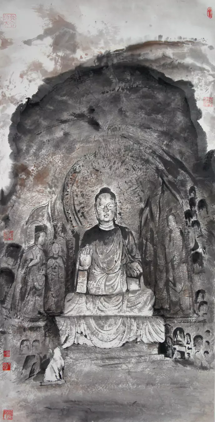 笔墨铸石 禅藏千年 —— 评孙宝敏水墨龙门石窟造像